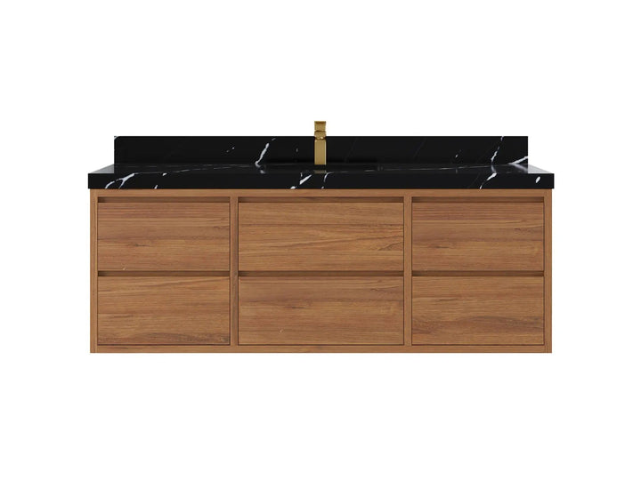 Madison Floating Teak 60 in. W x 22 in. D Single Sink Bathroom Vanity - photo 7
