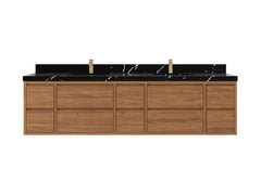 Madison Floating Teak 84 in. W x 22 in. D Double Sink Bathroom Vanity - photo 7