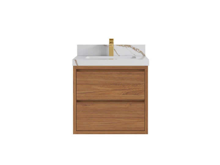 Madison Floating Teak 24 in. W x 22 in. D Single Sink Bathroom Vanity - photo 8