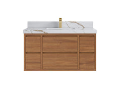 Madison Floating Teak 42 in. W x 22 in. D Single Sink Bathroom Vanity - photo 8