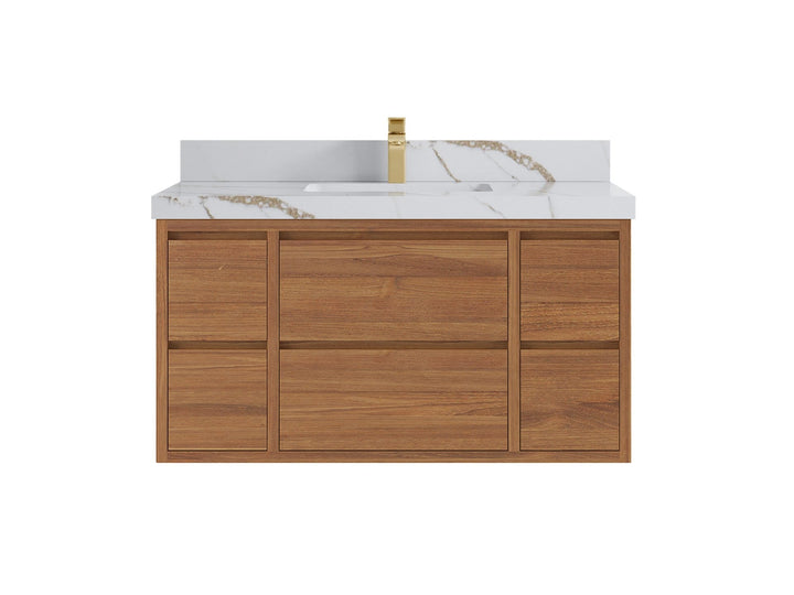 Madison Floating Teak 42 in. W x 22 in. D Single Sink Bathroom Vanity - photo 8