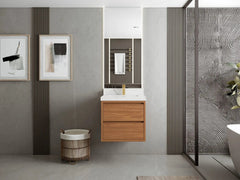 Madison Floating Teak 24 in. W x 22 in. D Single Sink Bathroom Vanity - photo 4
