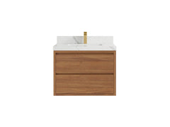 Madison Floating Teak 30 in. W x 22 in. D Single Sink Bathroom Vanity - photo 9