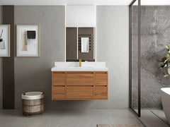 Madison Floating Teak 42 in. W x 22 in. D Single Sink Bathroom Vanity - photo 4