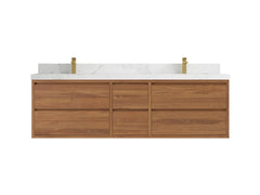 Madison Floating Teak 72 in. W x 22 in. D Double Sink Bathroom Vanity - photo 9