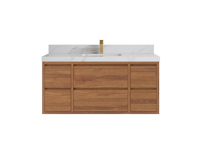 Madison Floating Teak 48 in. W x 22 in. D Single Sink Bathroom Vanity - photo 11