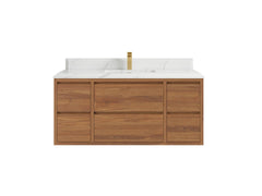 Madison Floating Teak 48 in. W x 22 in. D Single Sink Bathroom Vanity - photo 14