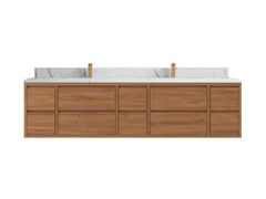 Madison Floating Teak 84 in. W x 22 in. D Double Sink Bathroom Vanity - photo 13