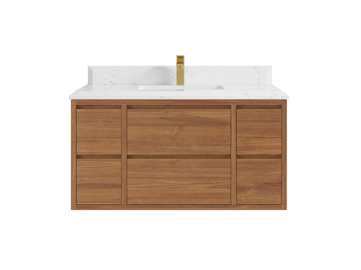Madison Floating Teak 42 in. W x 22 in. D Single Sink Bathroom Vanity - photo 15