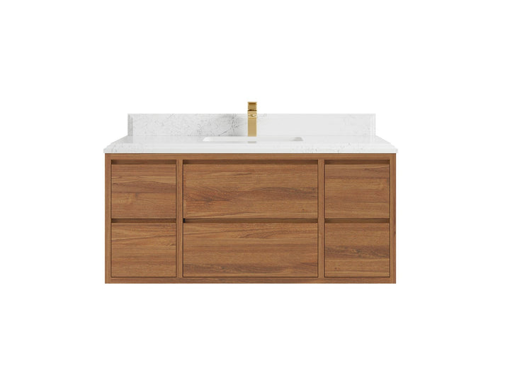 Madison Floating Teak 48 in. W x 22 in. D Single Sink Bathroom Vanity - photo 15