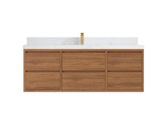 Madison Floating Teak 60 in. W x 22 in. D Single Sink Bathroom Vanity - photo 17