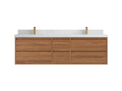 Madison Floating Teak 72 in. W x 22 in. D Double Sink Bathroom Vanity - photo 16