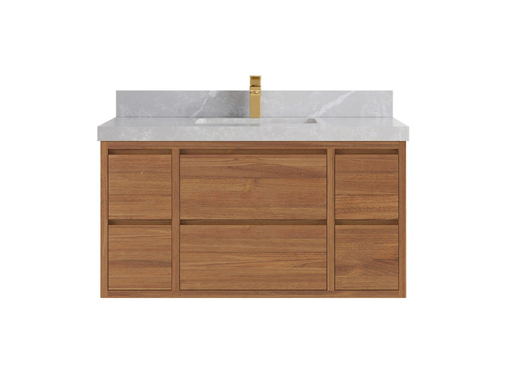 Madison Floating Teak 42 in. W x 22 in. D Single Sink Bathroom Vanity - photo 18