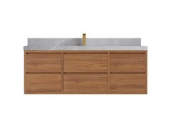 Madison Floating Teak 60 in. W x 22 in. D Single Sink Bathroom Vanity - photo 18