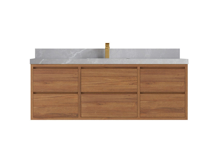 Madison Floating Teak 60 in. W x 22 in. D Single Sink Bathroom Vanity - photo 18