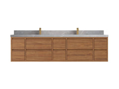 Madison Floating Teak 84 in. W x 22 in. D Double Sink Bathroom Vanity - photo 17