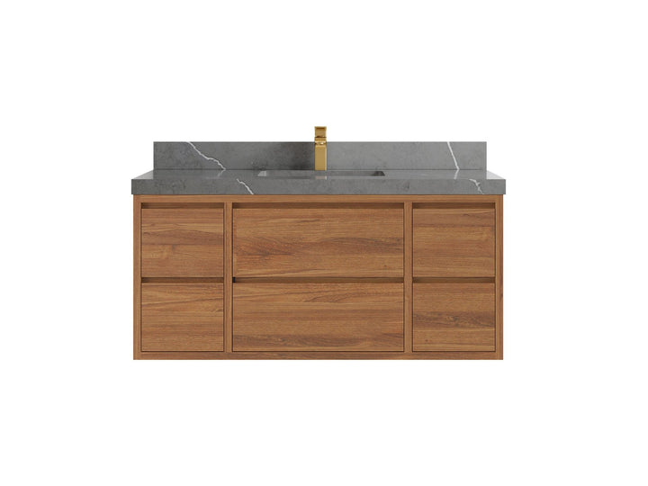 Madison Floating Teak 48 in. W x 22 in. D Single Sink Bathroom Vanity - photo 19