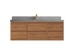 Madison Floating Teak 60 in. W x 22 in. D Single Sink Bathroom Vanity - photo 19