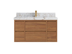 Madison Floating Teak 42 in. W x 22 in. D Single Sink Bathroom Vanity - photo 21