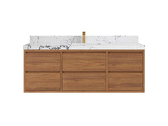 Madison Floating Teak 60 in. W x 22 in. D Single Sink Bathroom Vanity - photo 22