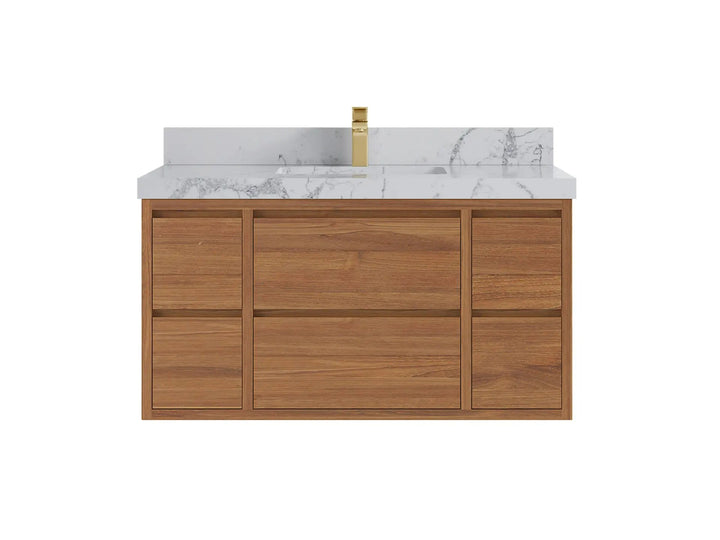 Madison Floating Teak 42 in. W x 22 in. D Single Sink Bathroom Vanity - photo 23