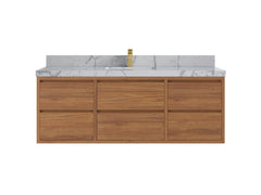 Madison Floating Teak 60 in. W x 22 in. D Single Sink Bathroom Vanity - photo 23