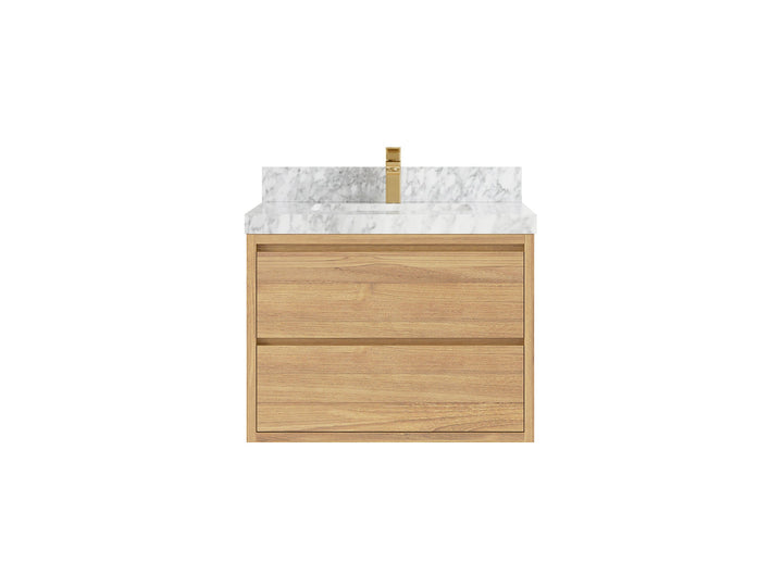 Madison Floating Teak 30 in. W x 22 in. D Single Sink Bathroom Vanity - photo 12