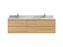 Madison Floating Teak 72 in. W x 22 in. D Double Sink Bathroom Vanity - photo 12