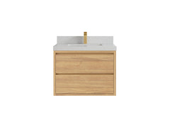 Madison Floating Teak 30 in. W x 22 in. D Single Sink Bathroom Vanity - photo 13