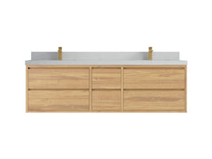 Madison Floating Teak 72 in. W x 22 in. D Double Sink Bathroom Vanity - photo 13