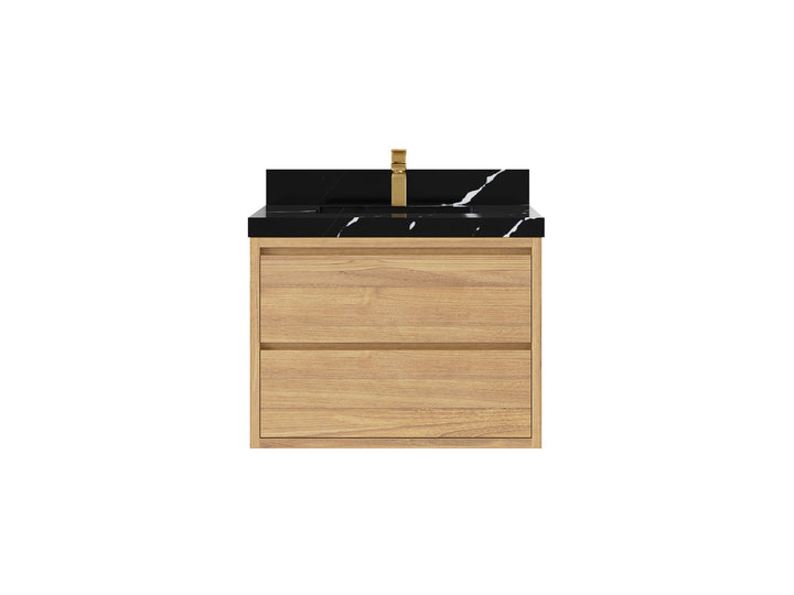Madison Floating Teak 30 in. W x 22 in. D Single Sink Bathroom Vanity - photo 7