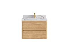 Madison Floating Teak 30 in. W x 22 in. D Single Sink Bathroom Vanity - photo 8