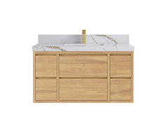 Madison Floating Teak 42 in. W x 22 in. D Single Sink Bathroom Vanity - photo 8
