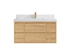 Madison Floating Teak 42 in. W x 22 in. D Single Sink Bathroom Vanity - photo 9