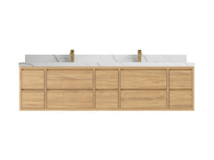 Madison Floating Teak 84 in. W x 22 in. D Double Sink Bathroom Vanity - photo 9