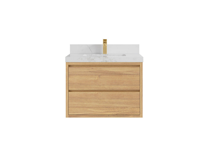 Madison Floating Teak 30 in. W x 22 in. D Single Sink Bathroom Vanity - photo 10