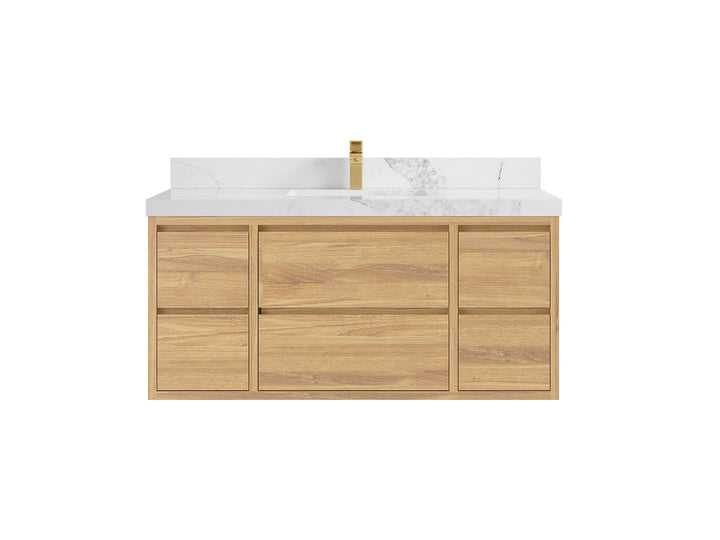 Madison Floating Teak 48 in. W x 22 in. D Single Sink Bathroom Vanity - photo 10
