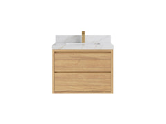 Madison Floating Teak 30 in. W x 22 in. D Single Sink Bathroom Vanity - photo 11