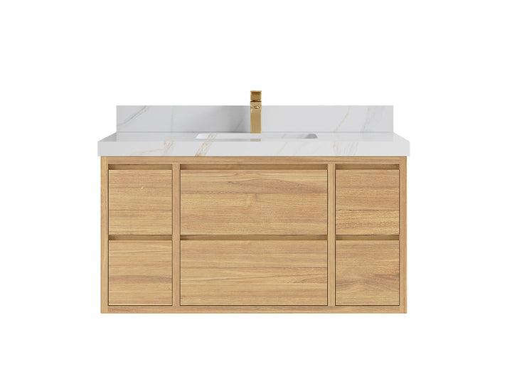 Madison Floating Teak 42 in. W x 22 in. D Single Sink Bathroom Vanity - photo 11