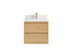 Madison Floating Teak 24 in. W x 22 in. D Single Sink Bathroom Vanity - photo 15