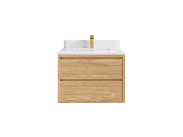 Madison Floating Teak 30 in. W x 22 in. D Single Sink Bathroom Vanity - photo 15