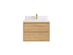 Madison Floating Teak 30 in. W x 22 in. D Single Sink Bathroom Vanity - photo 16