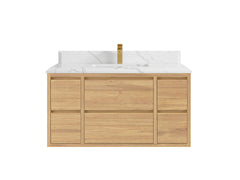Madison Floating Teak 42 in. W x 22 in. D Single Sink Bathroom Vanity - photo 14