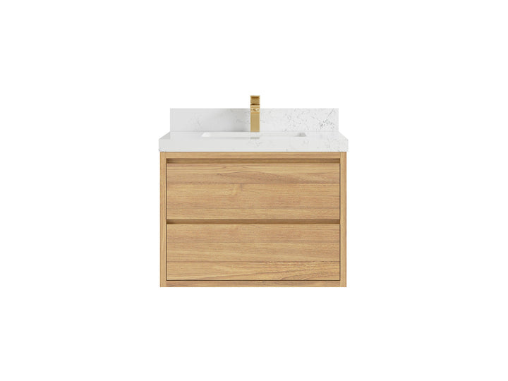 Madison Floating Teak 30 in. W x 22 in. D Single Sink Bathroom Vanity - photo 17