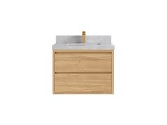 Madison Floating Teak 30 in. W x 22 in. D Single Sink Bathroom Vanity - photo 18