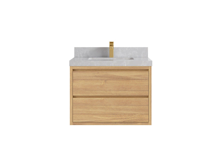 Madison Floating Teak 30 in. W x 22 in. D Single Sink Bathroom Vanity - photo 18