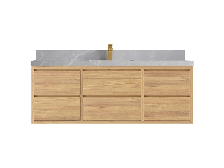 Madison Floating Teak 60 in. W x 22 in. D Single Sink Bathroom Vanity - photo 18