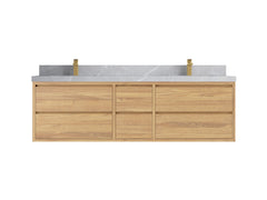 Madison Floating Teak 72 in. W x 22 in. D Double Sink Bathroom Vanity - photo 18