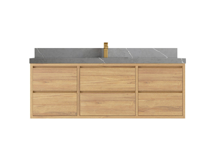 Madison Floating Teak 60 in. W x 22 in. D Single Sink Bathroom Vanity - photo 19