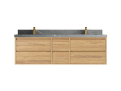 Madison Floating Teak 72 in. W x 22 in. D Double Sink Bathroom Vanity - photo 19